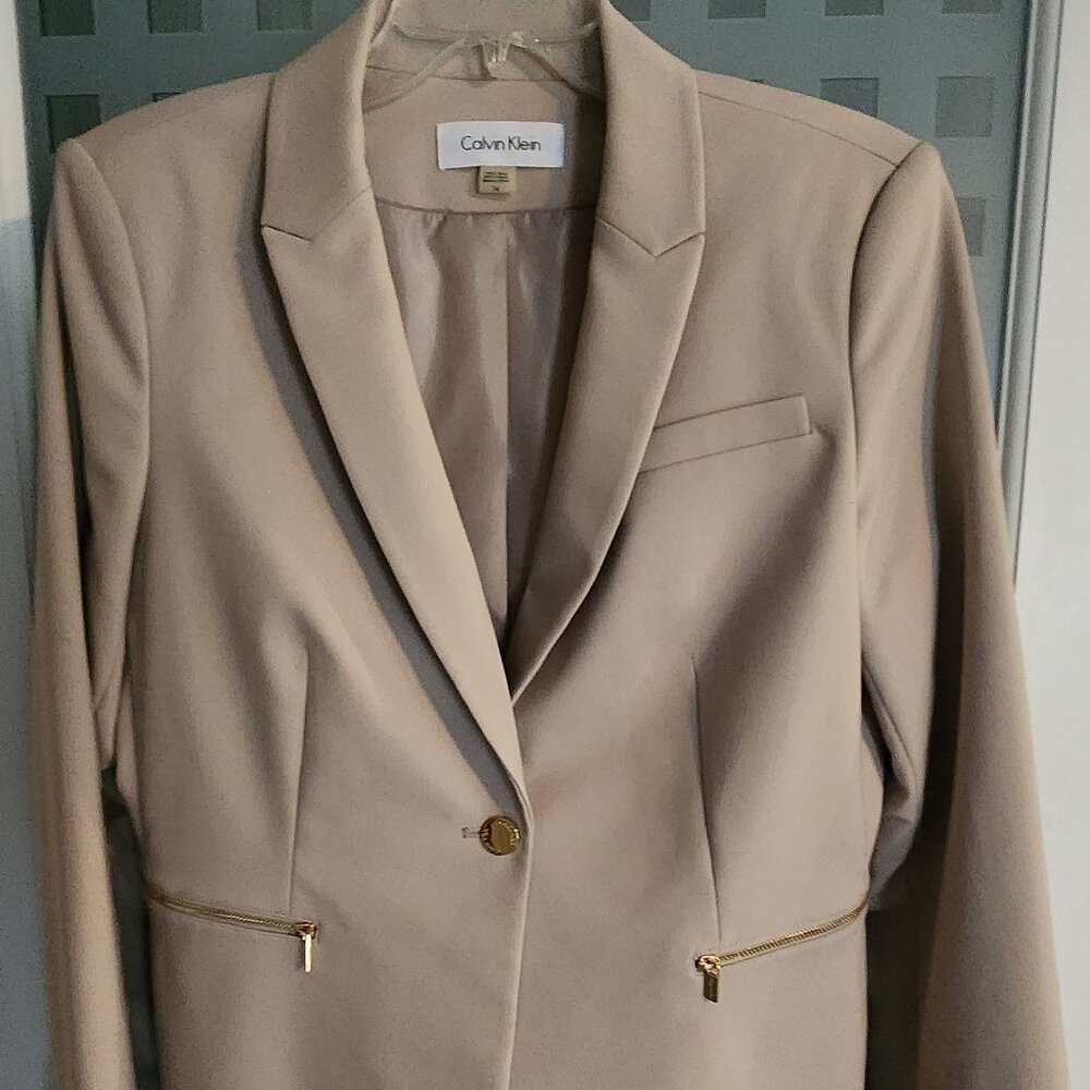 Calvin Klein: Ladies Jacket (size 14, beige)